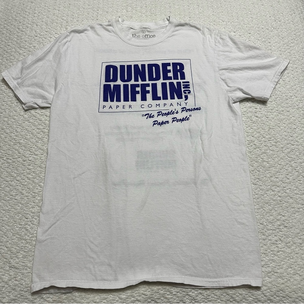 The Office Dunder Mifflin Sing-a-Long Jingle Song White T-Shirt Size Large